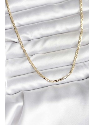 İlk El Grup Ietaks™ 14K Gold Renk Kaplama Ezme Zincir Model cm Kadın Kolye