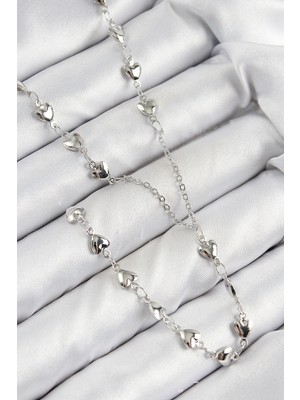 İlk El Grup Ietaks™ Pirinç Zirkon Taşlı Kalp Model Gümüş Renk Y Kolye