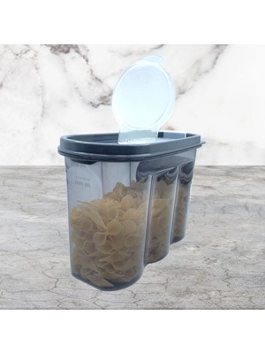 Senka Mey Ithalat® 2 Kapaklı Ölçekli Erzak Saklama Kabı - 1,2 Litre - SA930