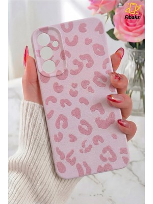 Fibaks Galaxy S23 Fe Kılıf Pembe Leopar Şık Tasarımlı Premium Ince Soft Silikon