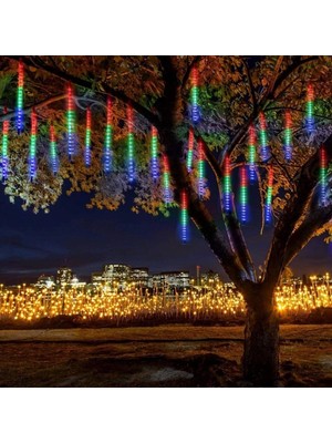 Senka Mey Ithalat® 10'lu 45 cm Uzunluğunda Plastik Meteor 2m Kablo LED USB Rgb Ağaç Işığı – Renk Değiştir