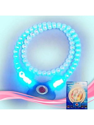 Senka Mey Ithalat® Mavi Renk Neon LED Işıklı Kedi Köpek Kolyesi (18,5 Cm)