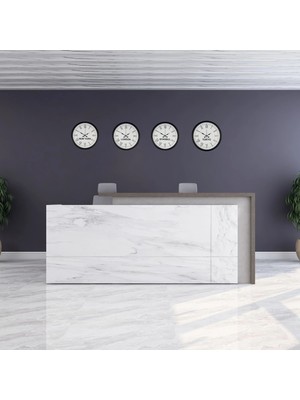 Senka Mey Ithalat® 36 cm 4’lü Dünya Saatleri Siyah Roma Rakamlı