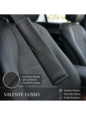 Valente Lusso Emniyet Kemer Pedi 2 Adet Cırtlı | Emniyet Kemer Kılıfı | Omuz ve Boyun Koruyucu