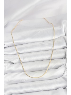 Senka Mey Ithalat® cm 14K Gold Renk Yılan Zincir Model Kadın Kolye