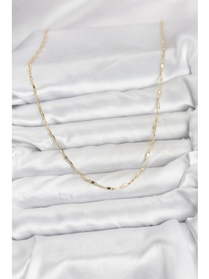 Senka Mey Ithalat® cm 14K Gold Renk Pirinç Ataç Zincir 60 cm Kadın Kolye