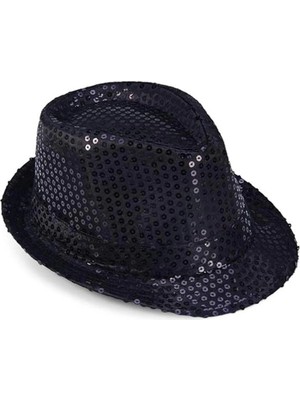 Senka Mey Ithalat® Çocuk Boy Siyah Payetli Şapka Gösteri Şapkası Michael Jackson Şapkası 54 No