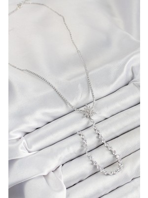 Senka Mey Ithalat® Pirinç Zirkon Taşlı Kutup Yıldızı Model Gold Renk Y Kolye