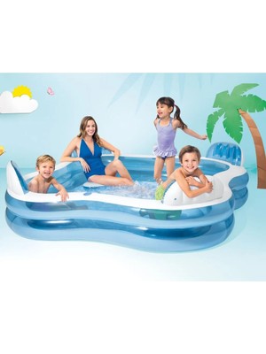 İntex Aile Havuzu 229x229x66 cm 990 L Su Kapasitesi Yetişkinler ve Çocuklar için Uygun
