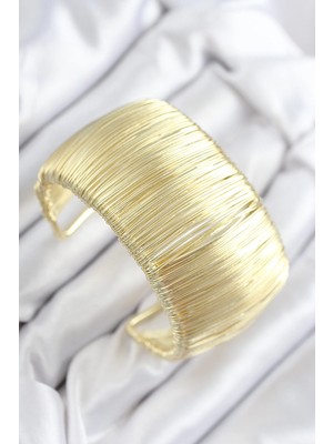 Senka Mey Ithalat® Pirinç Tel Sarma Model Gold Renk Kadın Bileklilk