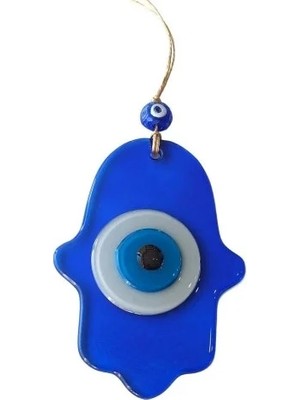 İlk El Grup Ieg™ Nazar Boncuklu Şeffaf Mavi Fatma Ana Bereket Eli Cam Duvar Süsü