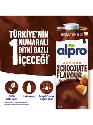 Alpro Bitter Çikolata Badem Sütü 1 L Vegan Laktozsuz Bitkisel Bazlı