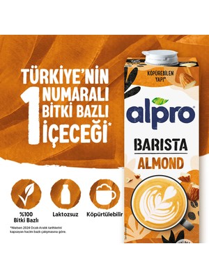 Alpro Barista Badem Sütü 1 L Vegan Laktozsuz Bitkisel Bazlı