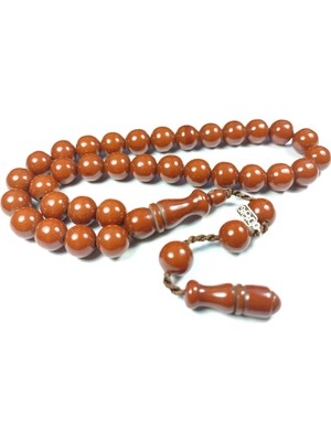 İskeçe Tesbih Dabbas Usta Işi̇ Imzalı (Imzası Gümüştür) Sıkma Kehri̇bar