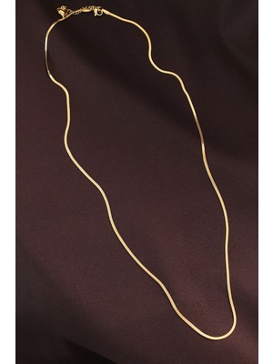 Senka Mey Ithalat® Çelik Gold Renk 60 cm Ince Italyan Zincir Kolye