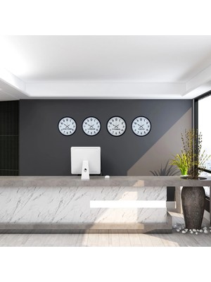 Senka Mey Ithalat® Siyah Şık 4’lü Dünya Saat Seti 36 cm