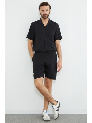 FullaModa Beli Bağlamalı Cepli Regular Fit Şort