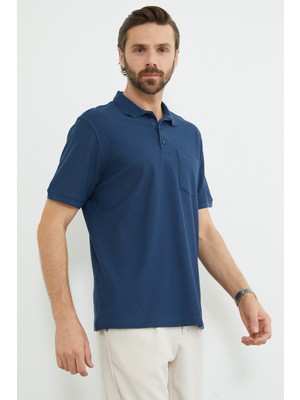 FullaModa Desenli Tek Cepli Polo Yaka Tişört