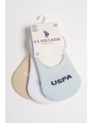 Us Polo Erkek Bebek Babet Çorap Mavibejbeyaz  USB2601-C-V2