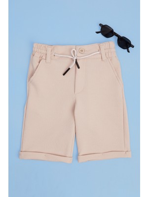 FullaModa Beli Lastikli Duble Paça Erkek Çocuk Şort
