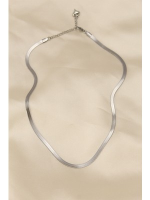 316L Çelik Silver Renk 45 cm Italyan Zincir Model Kadın Kolye - Lisinya