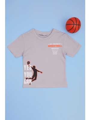 FullaModa My Foverıte Basketball Baskılı Erkek Çocuk Tişört