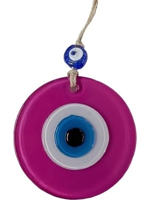 İlk El Grup Ieg™ Pembe Nazar Boncuklu Duvar Süsü 10 cm Cam Duvar Dekoru