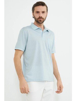 FullaModa Desenli Tek Cepli Polo Yaka Tişört