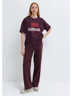 Mavi California Baskılı Bordo Tişört 1613913-70223