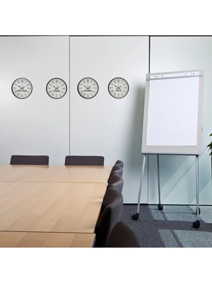 Senka Mey Ithalat® Beyaz Dekoratif 4’lü Dünya Saatleri Seti 36 cm – Otel & Ofis Tipi