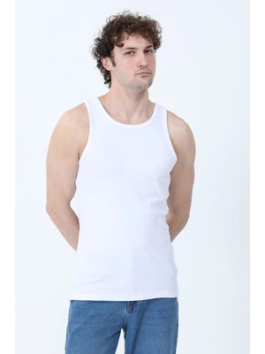 Erkek Halter Yaka Basic Sporcu Atlet Beyaz - 26Y 1008