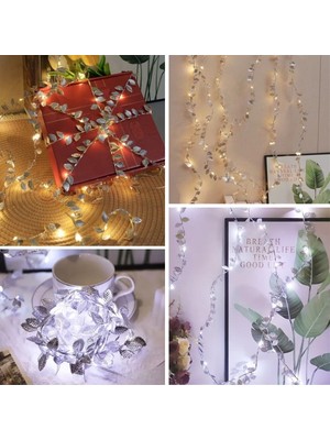 Senka Mey Ithalat® 3 Metre Yaldızlı Gümüş LED Işık – Dekoratif Ortam ve Yılbaşı Aydınlatması