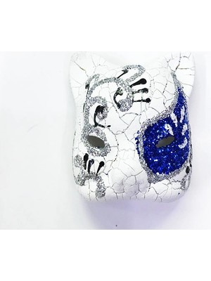 Senka Mey Ithalat® Mavi Renk Işlemeli Seramik Malzemeden Imal Venedik Kedi Model Magnet