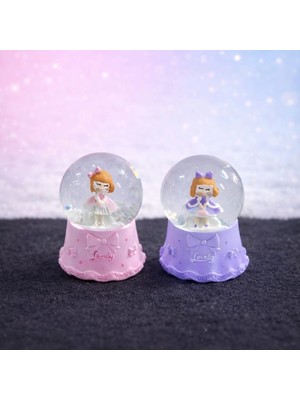 PremiumPort Işıklı Kar Küresi 7cm Mini Gece Lambası Masa Dekoru Hediye