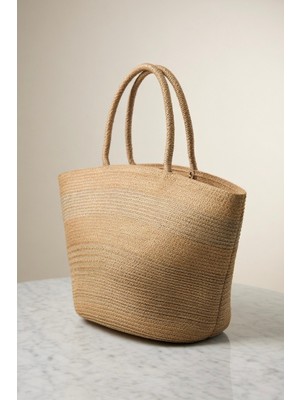 Mollycrush Kadın Hasır Örgü Plaj ve Omuz Çantası - Büyük Boy Bohem El Çantası