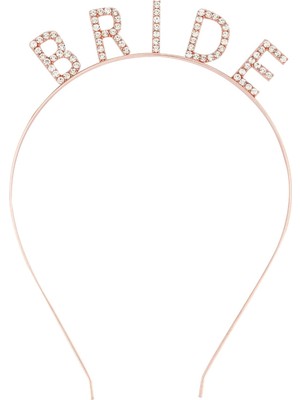 Senka Mey Ithalat® Rose Gold Renk Bekarlığa Veda Kristal Taş Bride Tacı Ithal 16X10 cm