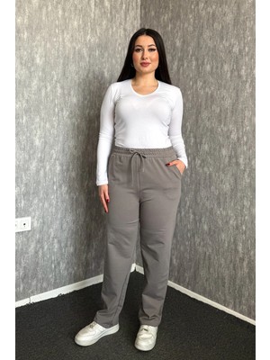 Modaplaza Kadın Büyük Beden Cepli Beli Lastikli Klasik Paça Eşofman Altı 2016