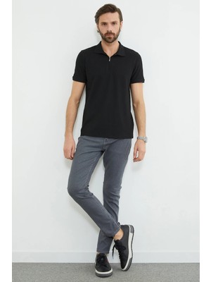 FullaModa Düğmeli Fermuarlı Regular Fit Jean