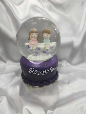 PremiumPort Işıklı ve Müzikli Romantik Sevgili Figürlü Kar Küresi, Hediye Paketli