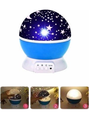 Senka Mey Ithalat® Yıldızlı Gece Lambası Mor Projeksiyon Görünümlü Masa Lambası Renk Değiştirebilen