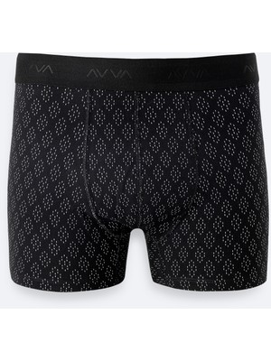 AVVA Erkek Siyah Desenli Tekli Regular Fit Boxer A61Y9505