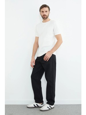 FullaModa Fermuarlı Baggy Jean