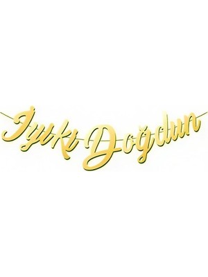 Deha Parti Kaligrafi Banner Iyi Ki Doğdun Gold Doğum Günü Kutlama Süsleri