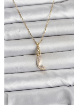 DS LLC 316L Çelik Zincir Gold Renk Zirkon Taşlı Deniz Kızı Model Kadın Kolye - TJ-BKO11024 Iegtgrs-34