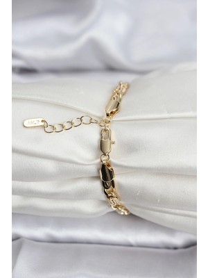 Senka Mey Ithalat® 14K Gold Renk Kaplama Zincir Model cm Kadın Bileklik
