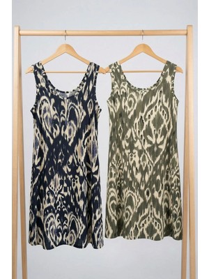 Cotenconcept 2 Adet A Kesim Rahat ve Dökümlü Kalın Askılı Elbise