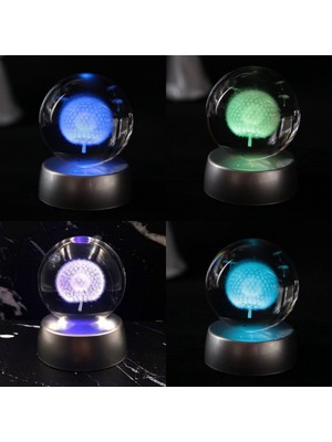 PremiumPort 3D Renk Değiştiren Kristal Kar Küresi, LED Işıklı Dekor, Hediye