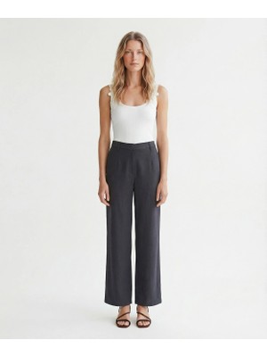 Yargıcı Geniş Yüksek Bel Pantolon