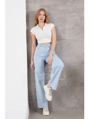 FullaModa Yüksek Bel Palazzo Jean