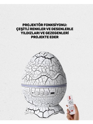 Senka Mey Ithalat® Yüksek Çözünürlüklü LED Galaksi Projektör + 19 Sesli Uyku Makinesi